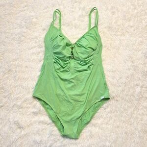Maryan Mehlhorn Mint Green One Piece Swimsuit with Rhinestone Detail